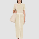 Beige Micro Stripe Knit Skirt - Joseph