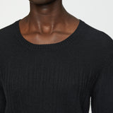 Black Gradient Stitch Round Neck Top - Joseph