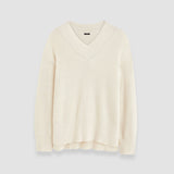 White Linen Blend Knit Jumper - Joseph