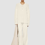 White Linen Blend Knit Jumper - Joseph