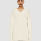 White Linen Blend Knit Jumper - Joseph