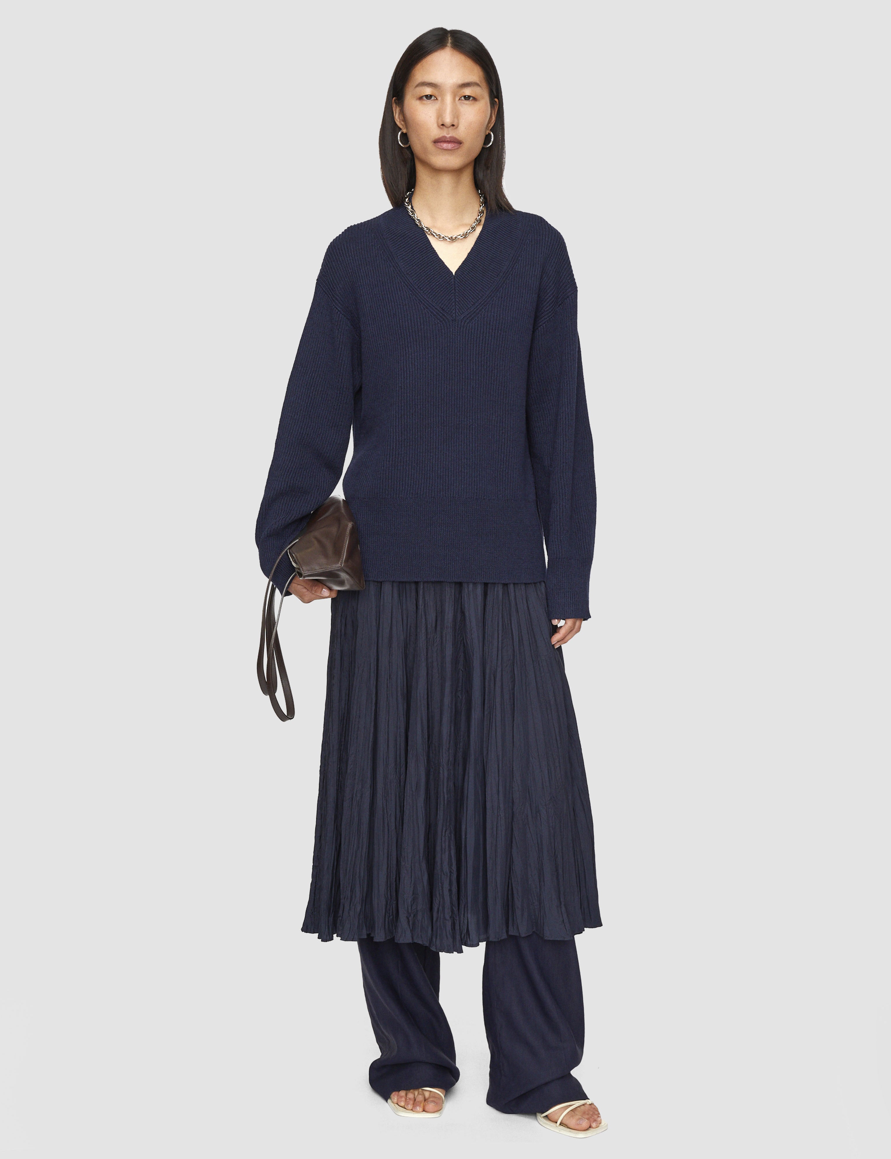 Blue Linen Blend Knit Jumper - Joseph