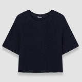 Blue Linen Blend Knit Top - Joseph