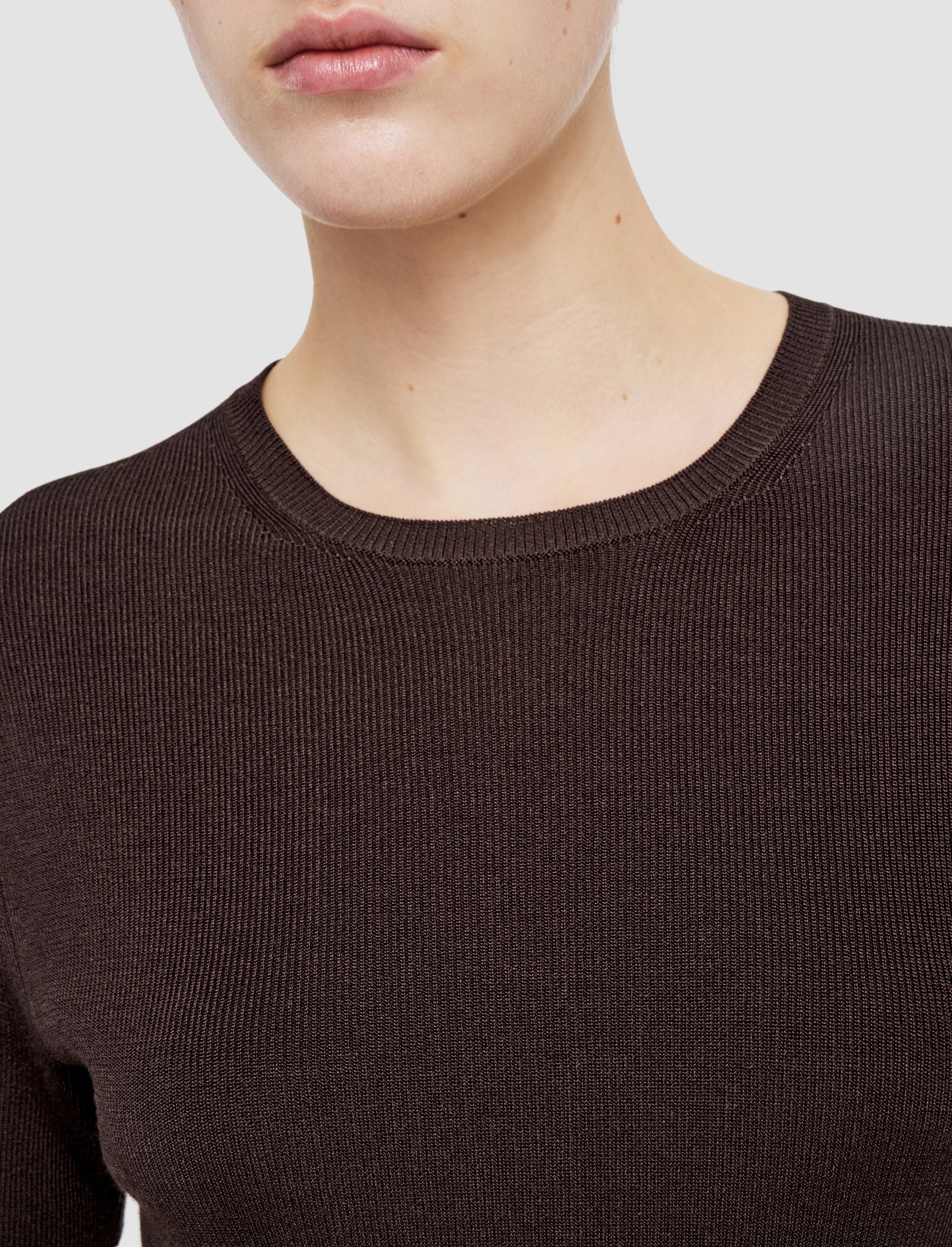 brown-satiny-rib-knit-top-JOSEPH