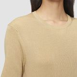 Beige Satin Rib Knit Top - Joseph