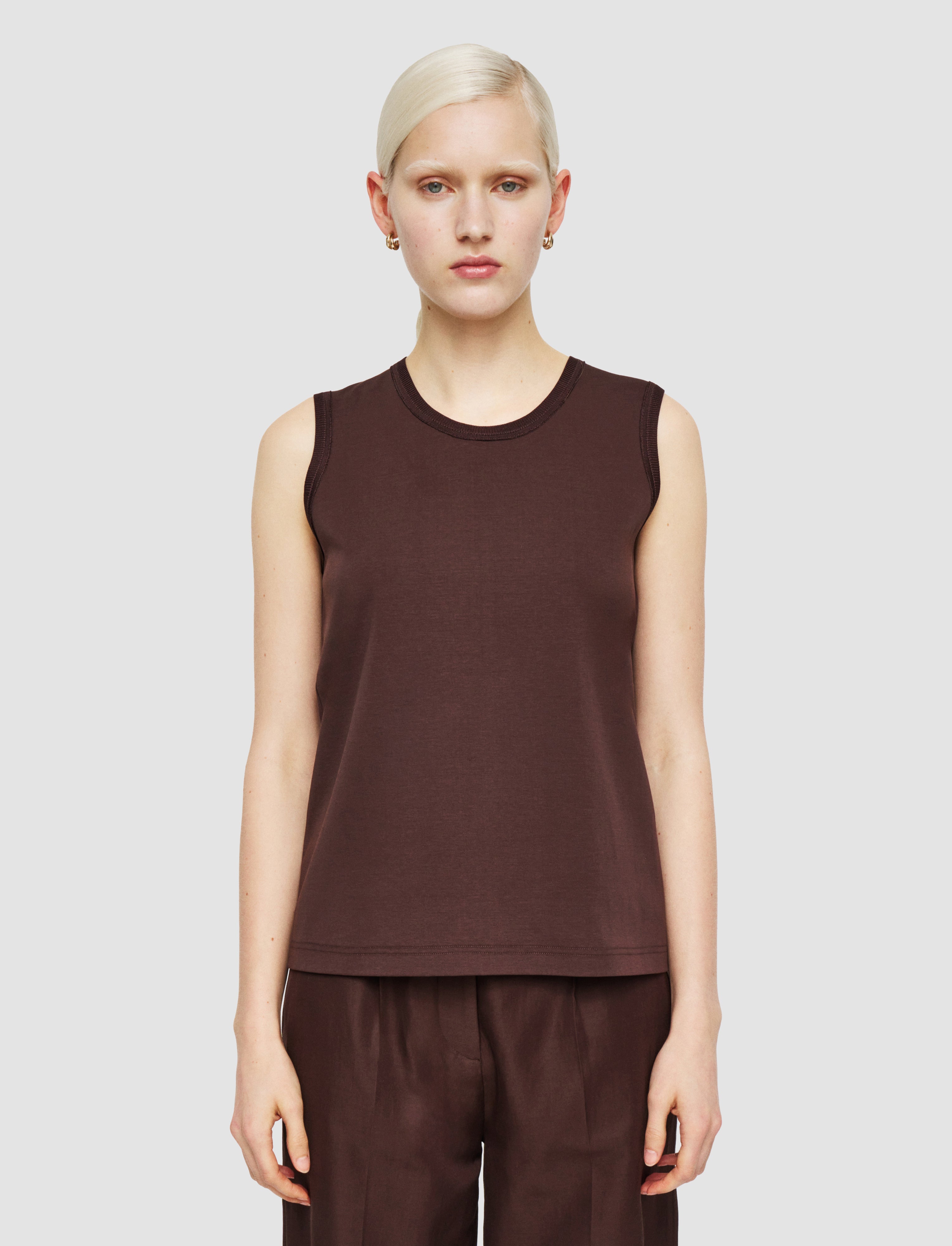 brown-comfort-cotton-tank-top-JOSEPH