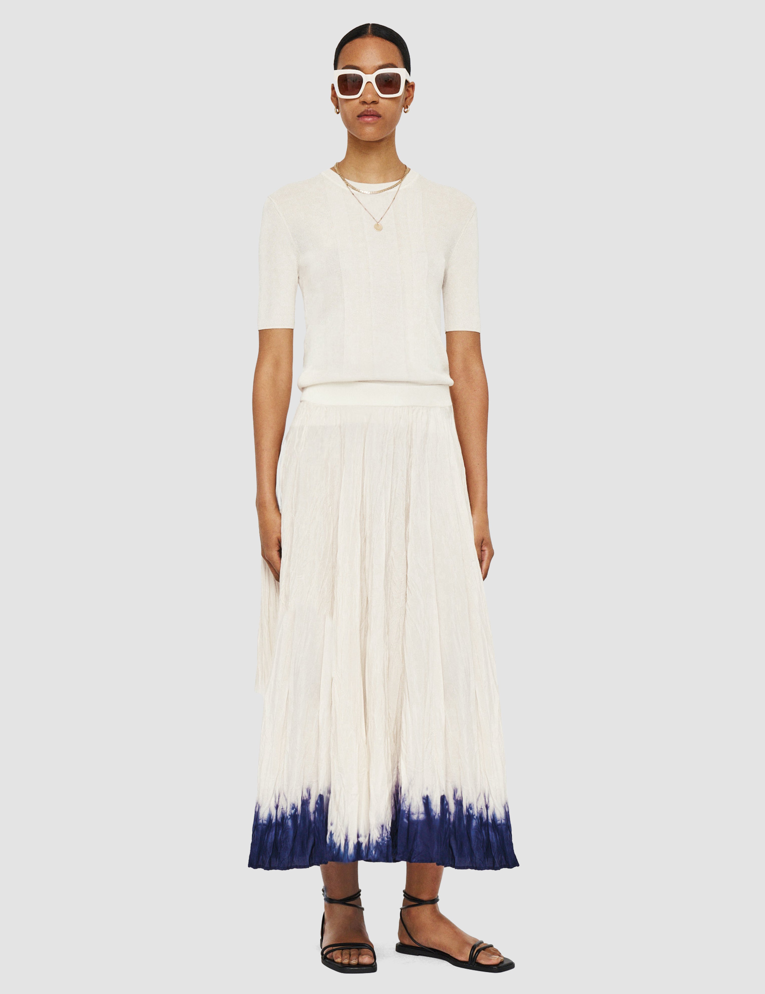 White Knit & Woven Skirt - Joseph