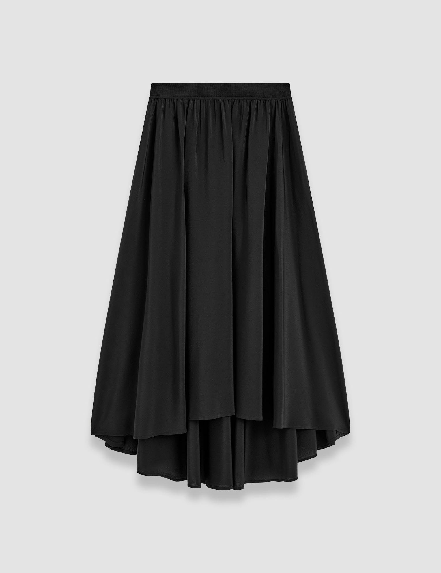 Black Violet Crepe de Soie Silk Skirt - Joseph