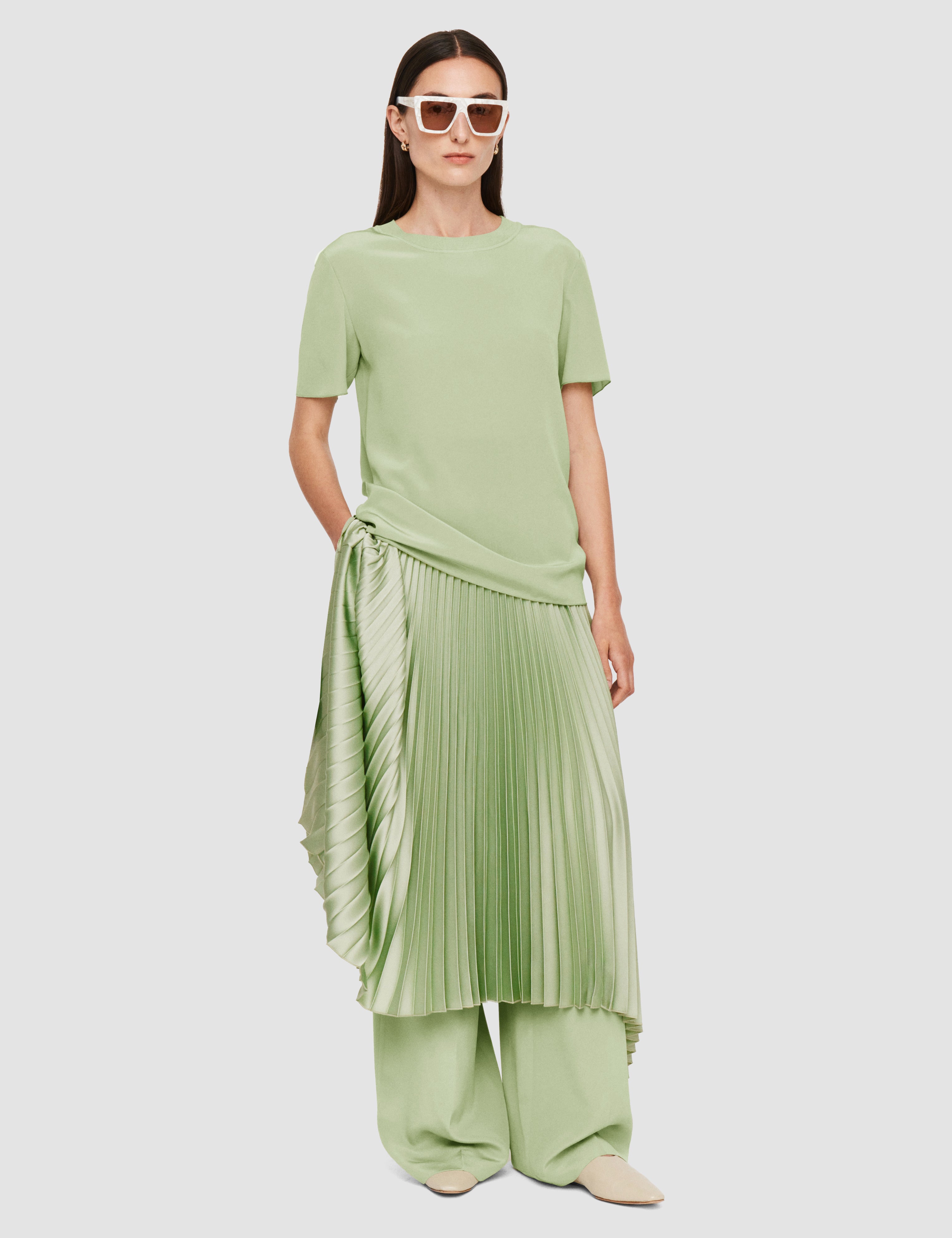 Green Rubin Crepe de Soie Silk Blouse - Joseph