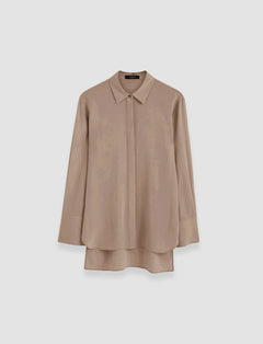 Grey Bold Crepe de Soie Silk Blouse - Joseph