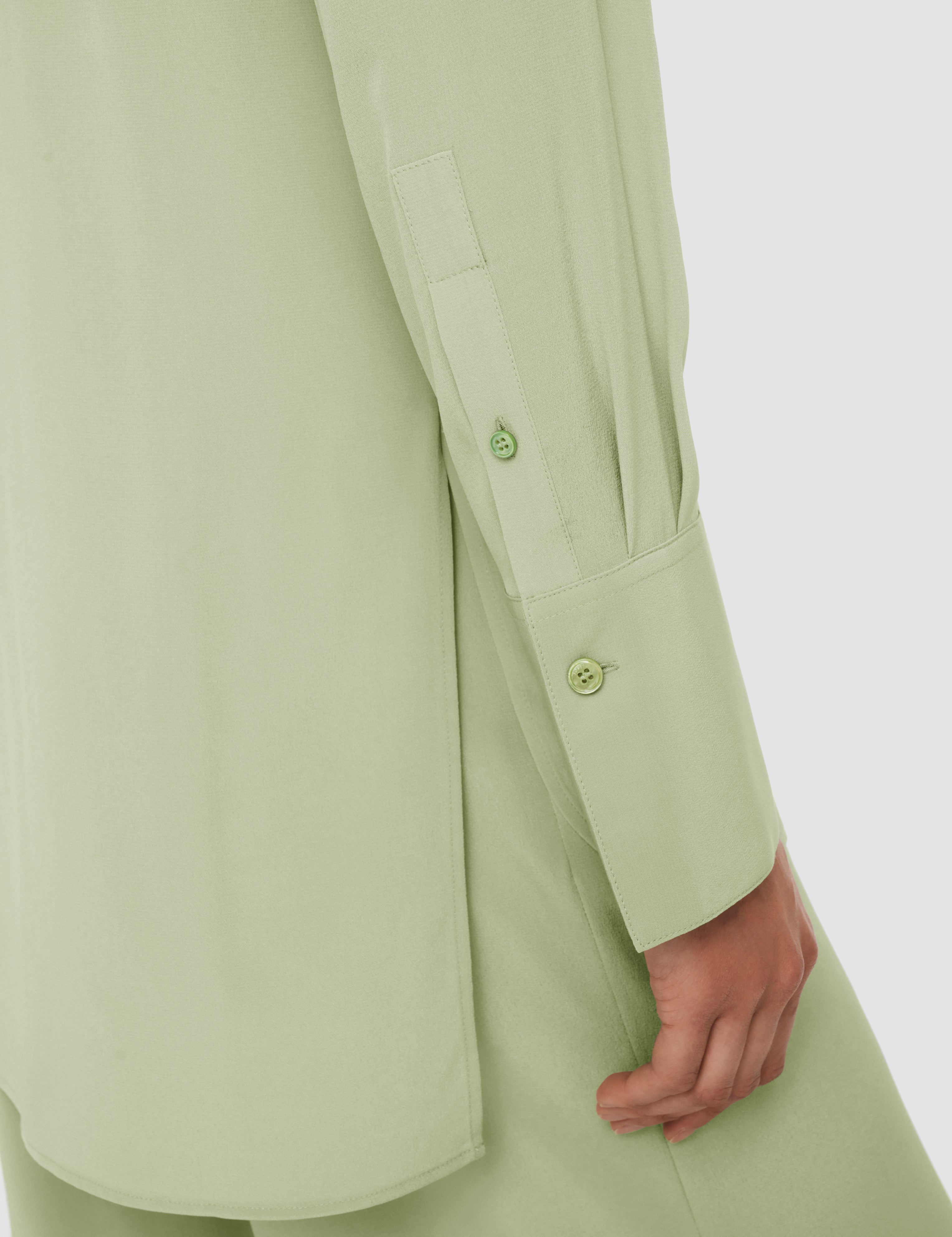 Green Bold Crepe de Soie Silk Blouse - Joseph