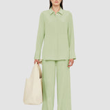 Green Bold Crepe de Soie Silk Blouse - Joseph