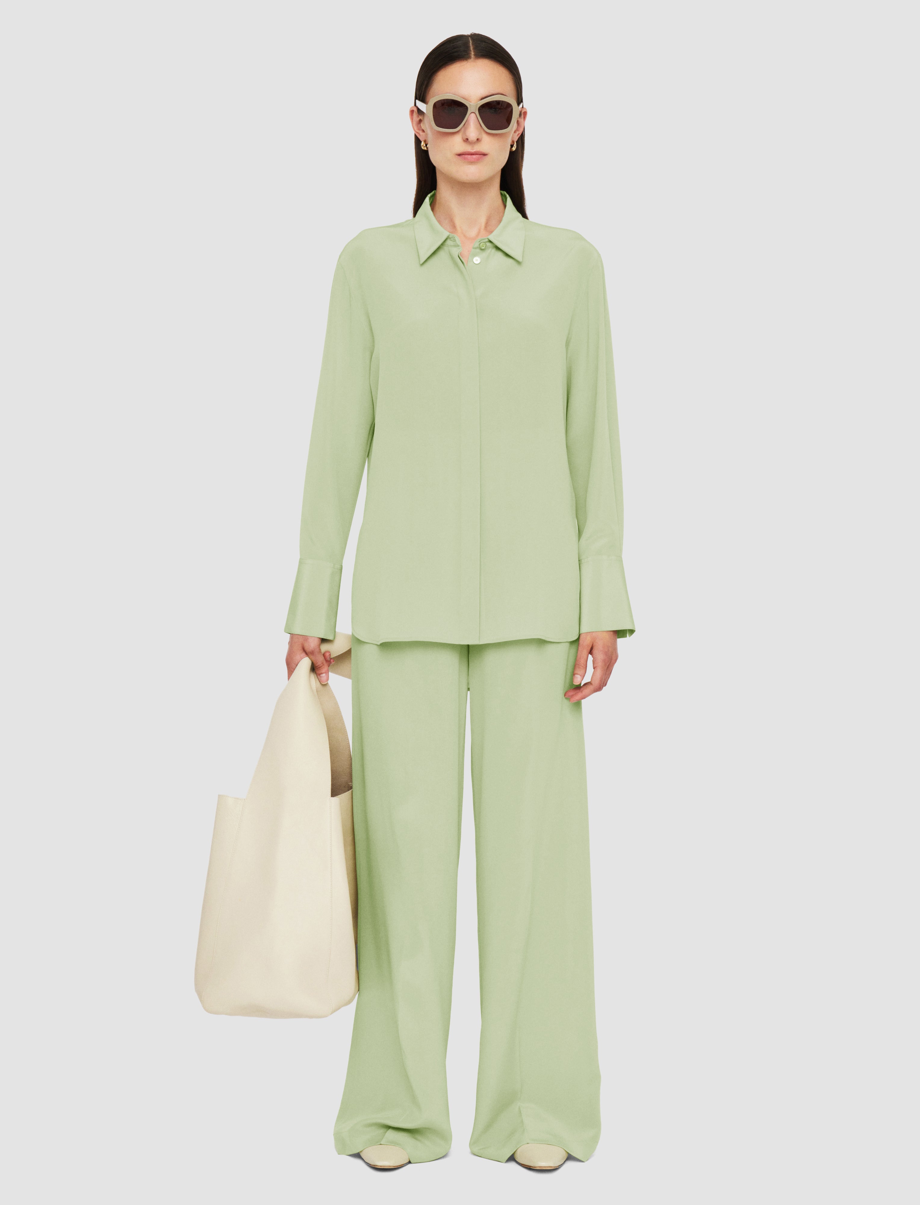 green-bold-crepe-de-soie-silk-blouse-JOSEPH