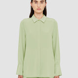 Green Bold Crepe de Soie Silk Blouse - Joseph