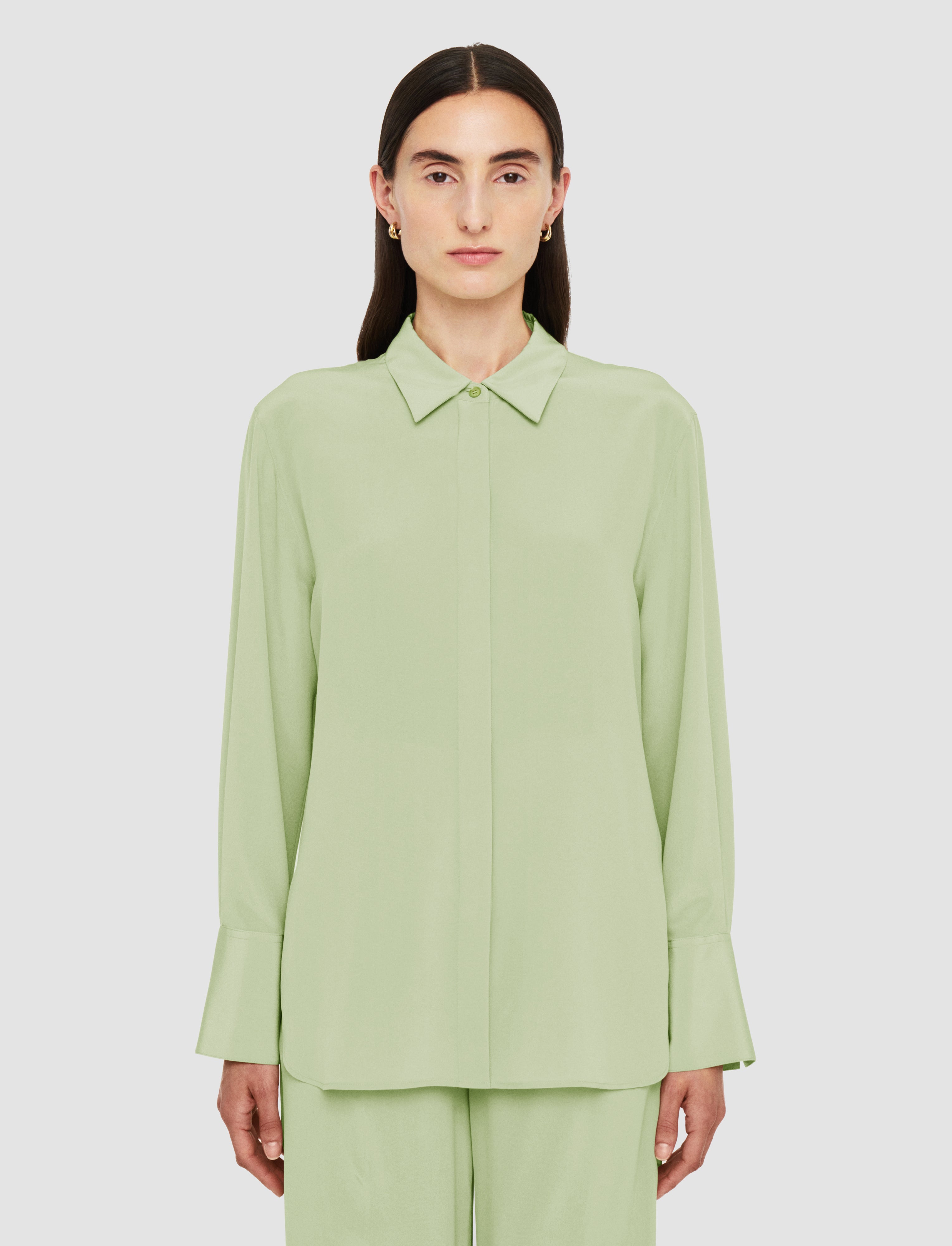 green-bold-crepe-de-soie-silk-blouse-JOSEPH