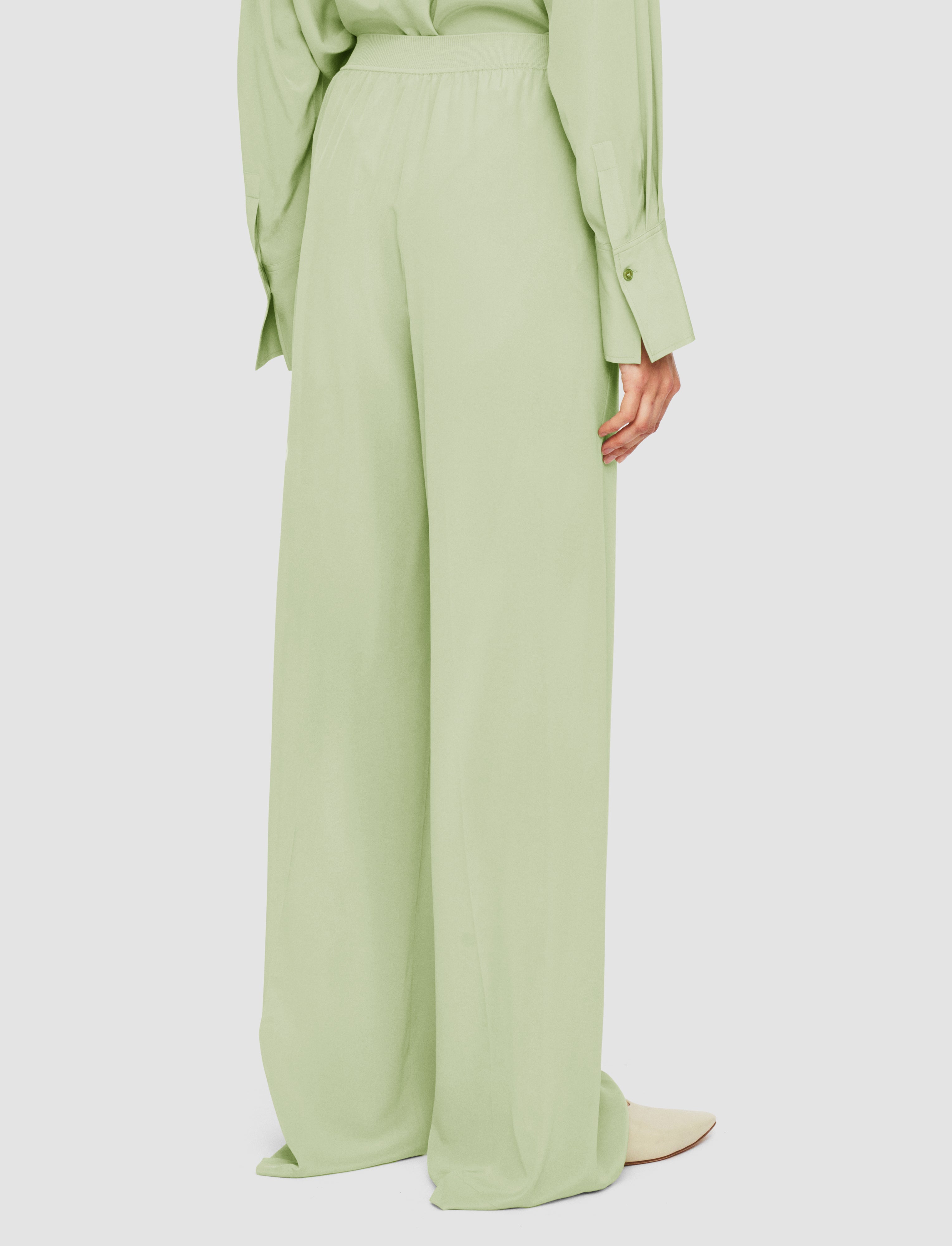 green-hulin-crepe-de-soie-silk-trousers-JOSEPH