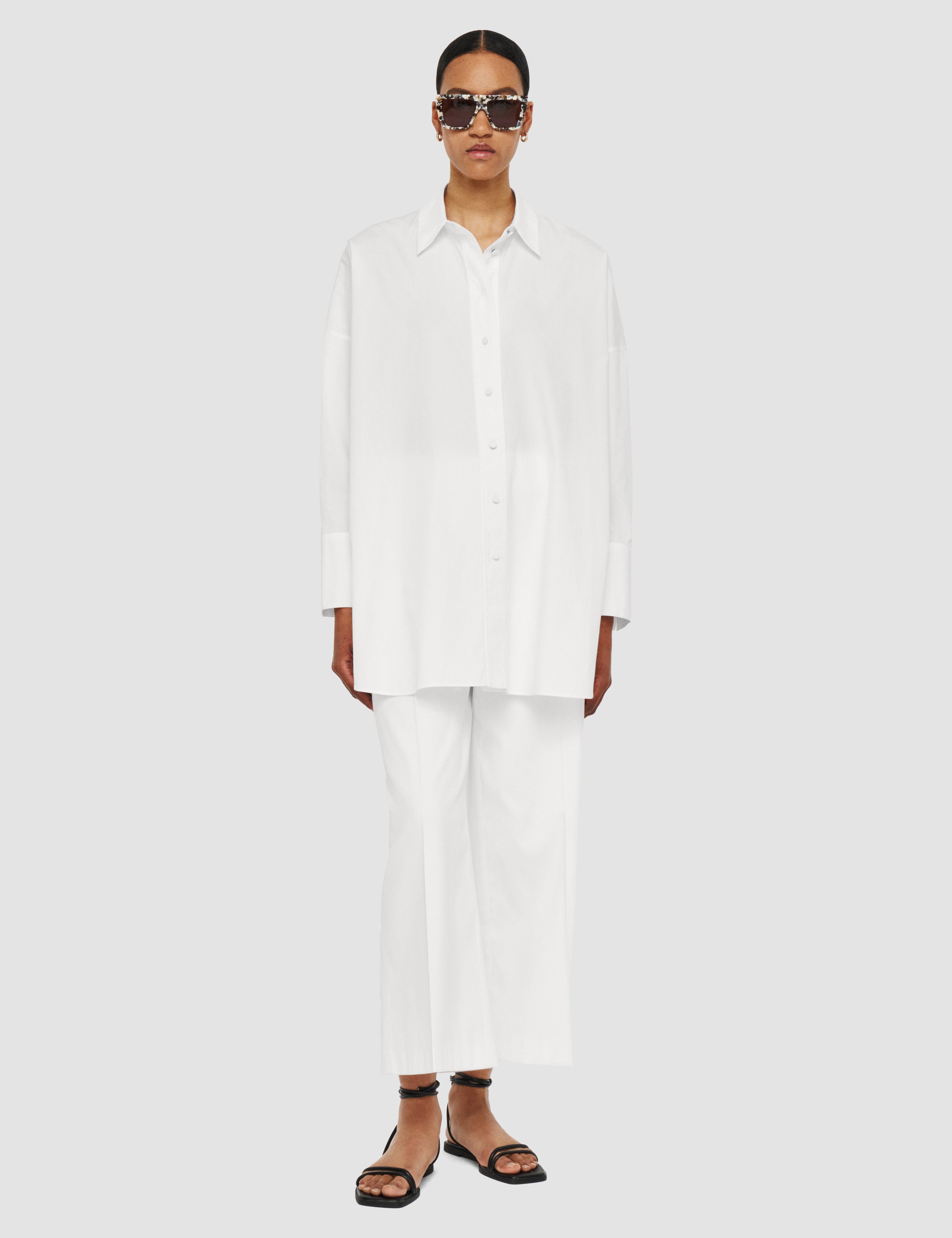 White Comete Poplin Cotton Shirt - Joseph