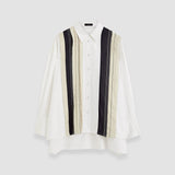 White Bacar Poplin Colour Block Shirt - Joseph