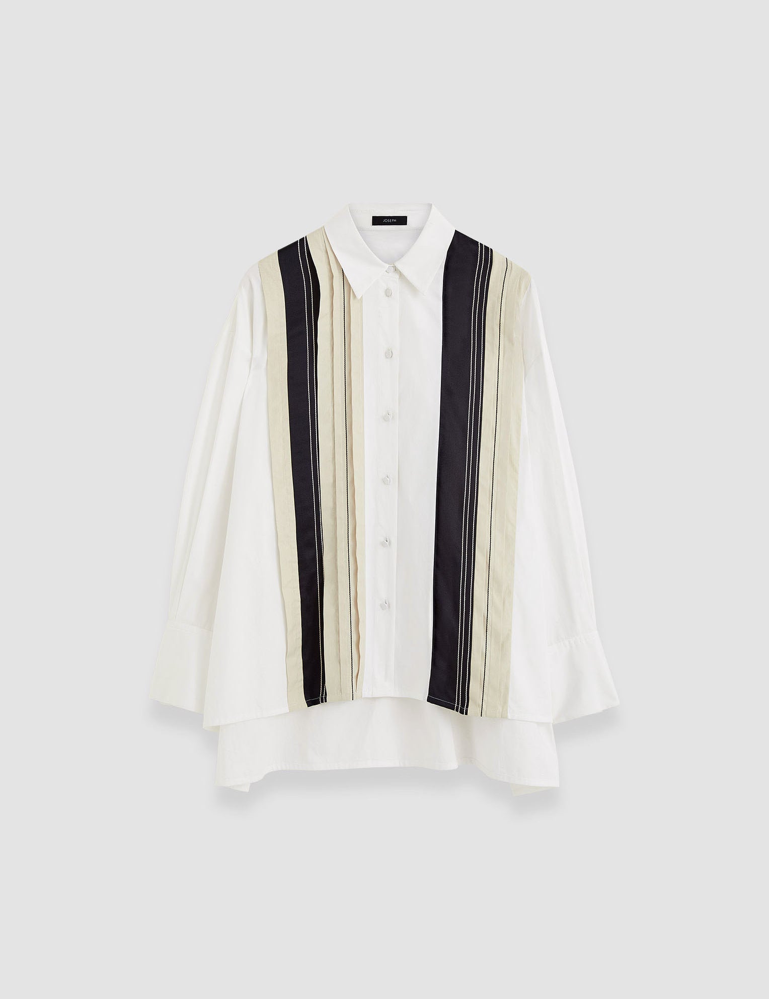 White Bacar Poplin Colour Block Shirt - Joseph