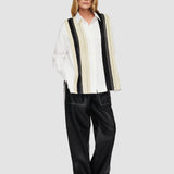 White Bacar Poplin Colour Block Shirt - Joseph