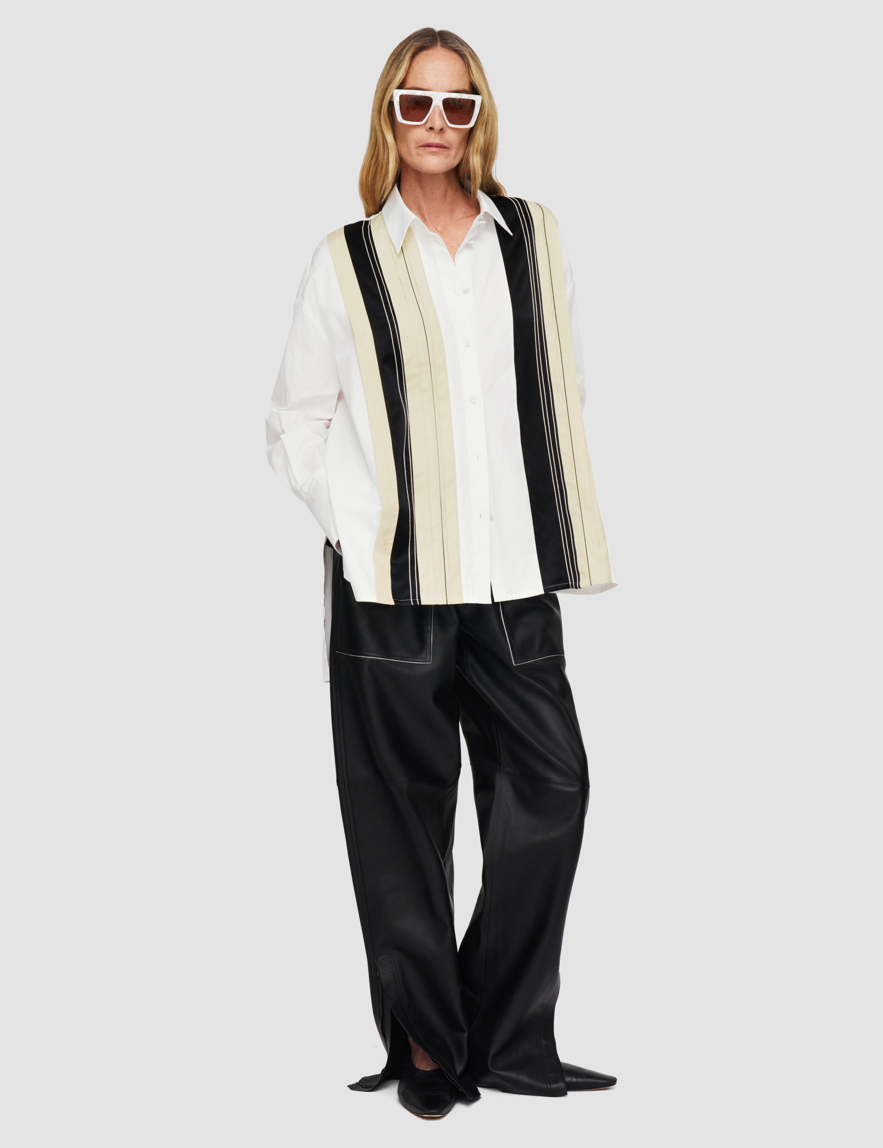 White Bacar Poplin Colour Block Shirt - Joseph