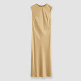 Beige Garnier Silk Satin Dress - Joseph