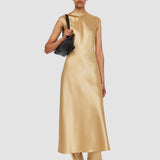 Beige Garnier Silk Satin Dress - Joseph