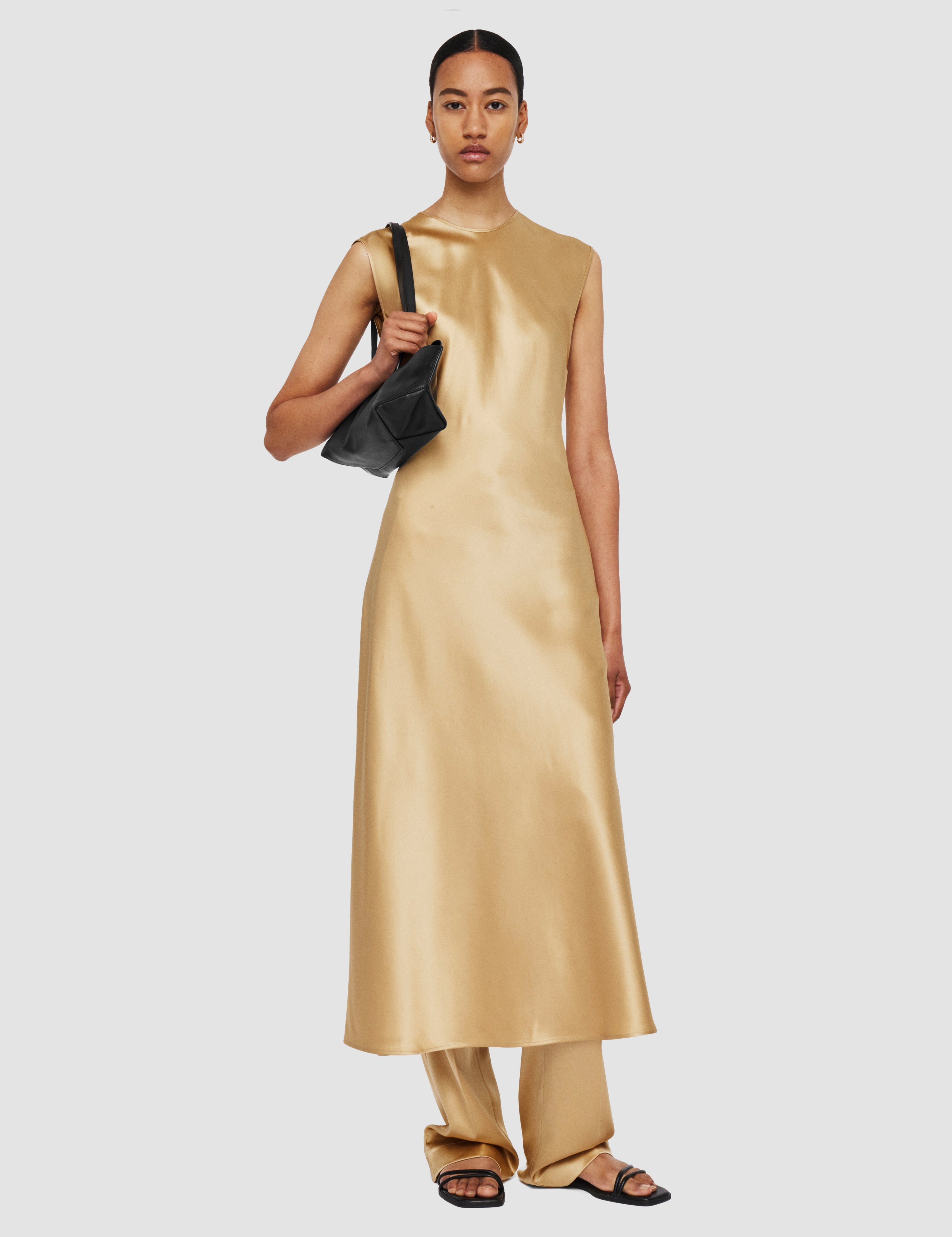 Beige Garnier Silk Satin Dress - Joseph