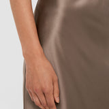 Grey Isaak Silk Satin Skirt - Joseph