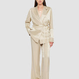 Beige Amelia Shiny Matte Satin Jacket - Joseph