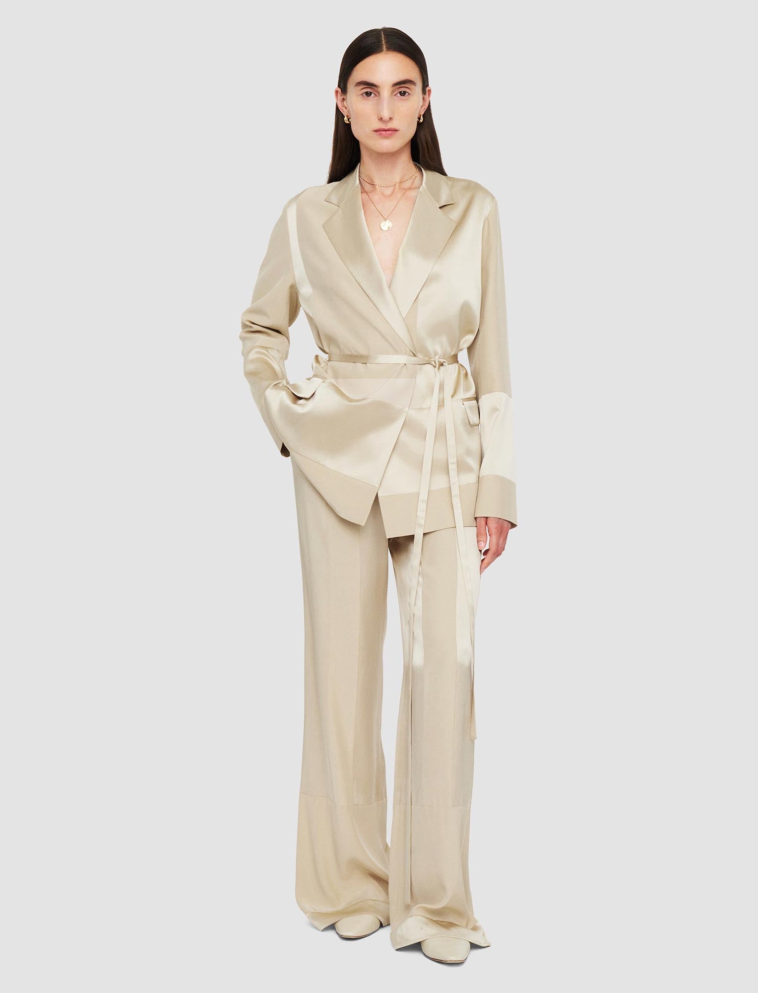 beige-amelia-shiny-matte-satin-jacket-JOSEPH