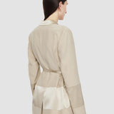 Beige Amelia Shiny Matte Satin Jacket - Joseph