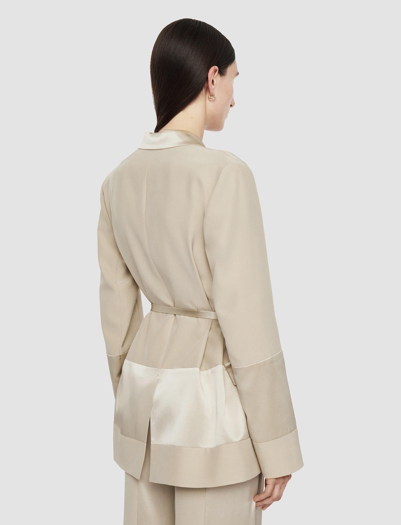 beige-amelia-shiny-matte-satin-jacket-JOSEPH