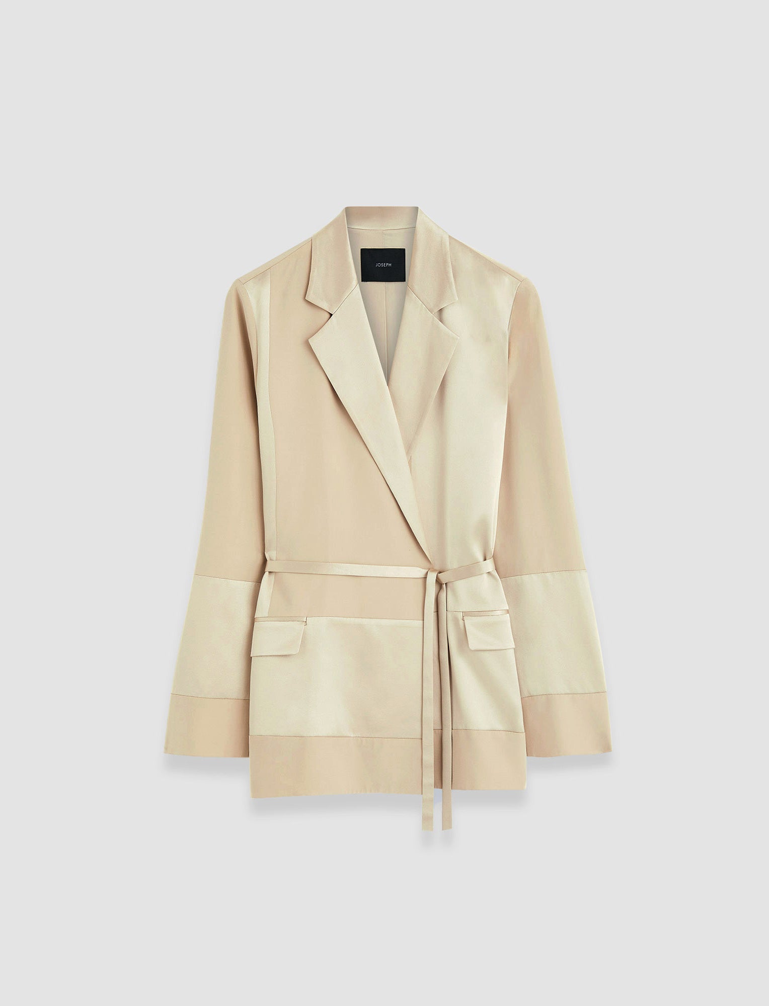 beige-amelia-shiny-matte-satin-jacket-JOSEPH