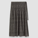 Brown Lavy Crepe de Chine Print Silk Skirt - Joseph