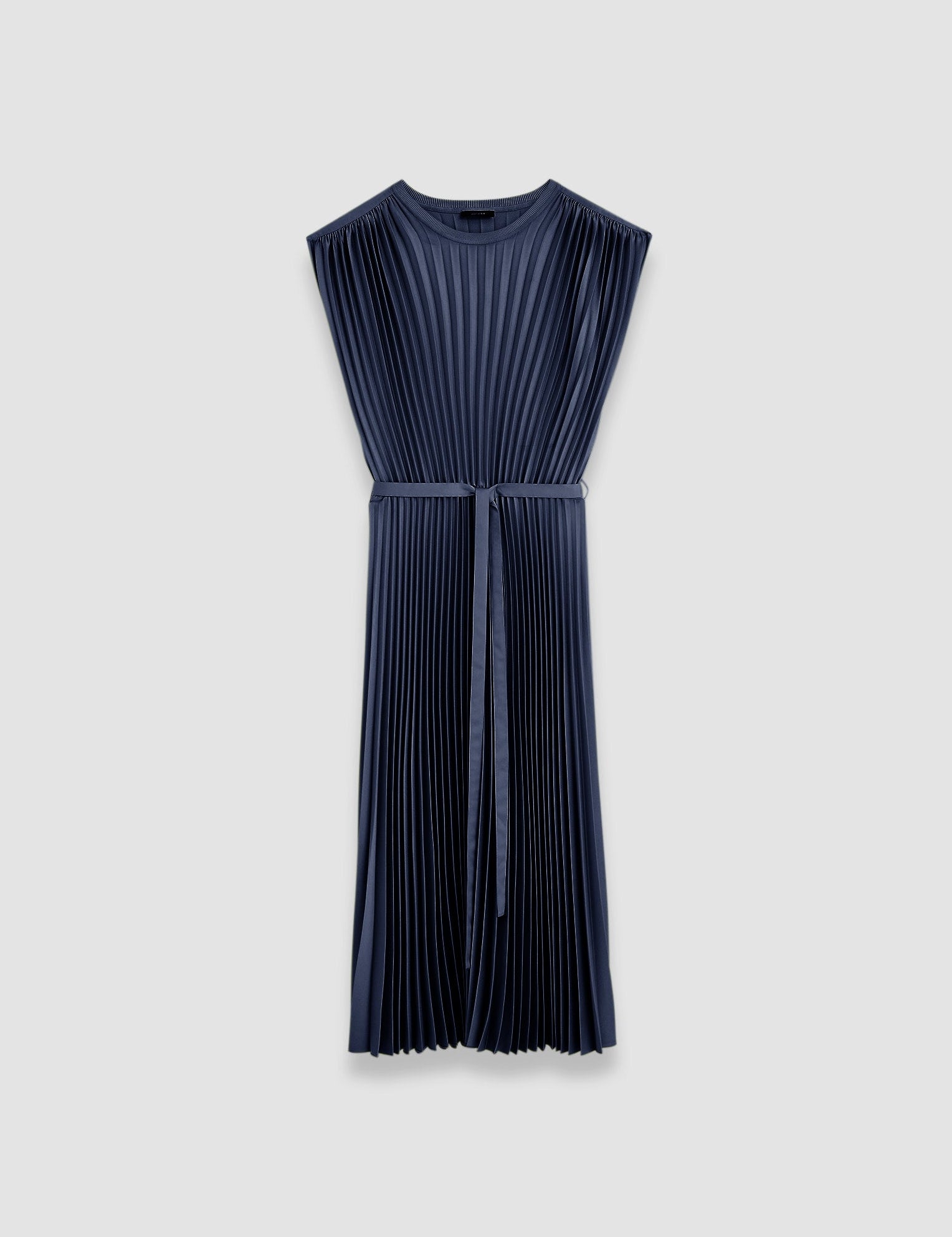 Blue Volta Knit Weave Plissé Dress - Joseph