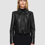 Black Caron Nappa Leather Jacket - Joseph