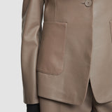 Grey Glenview Nappa Leather Jacket - Joseph