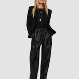 Black Tony Nappa Leather Trousers - Joseph