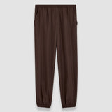 Brown Taio Soft Cotton Silk Trousers - Joseph