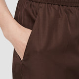 Brown Taio Soft Cotton Silk Trousers - Joseph