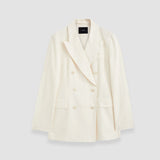 White Valery Soft Cotton Silk Jacket - Joseph