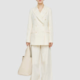 White Valery Soft Cotton Silk Jacket - Joseph