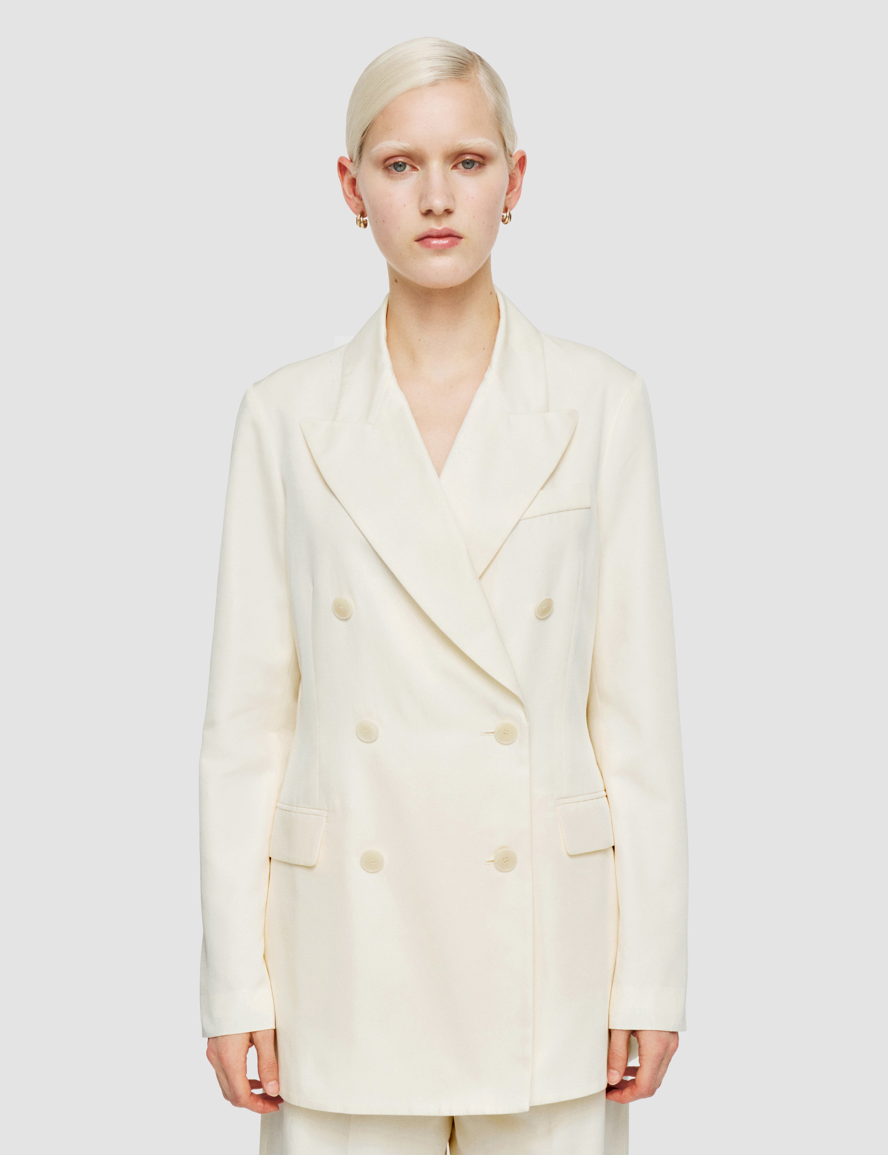 White Valery Soft Cotton Silk Jacket - Joseph