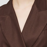 Brown Valery Soft Cotton Silk Jacket - Joseph