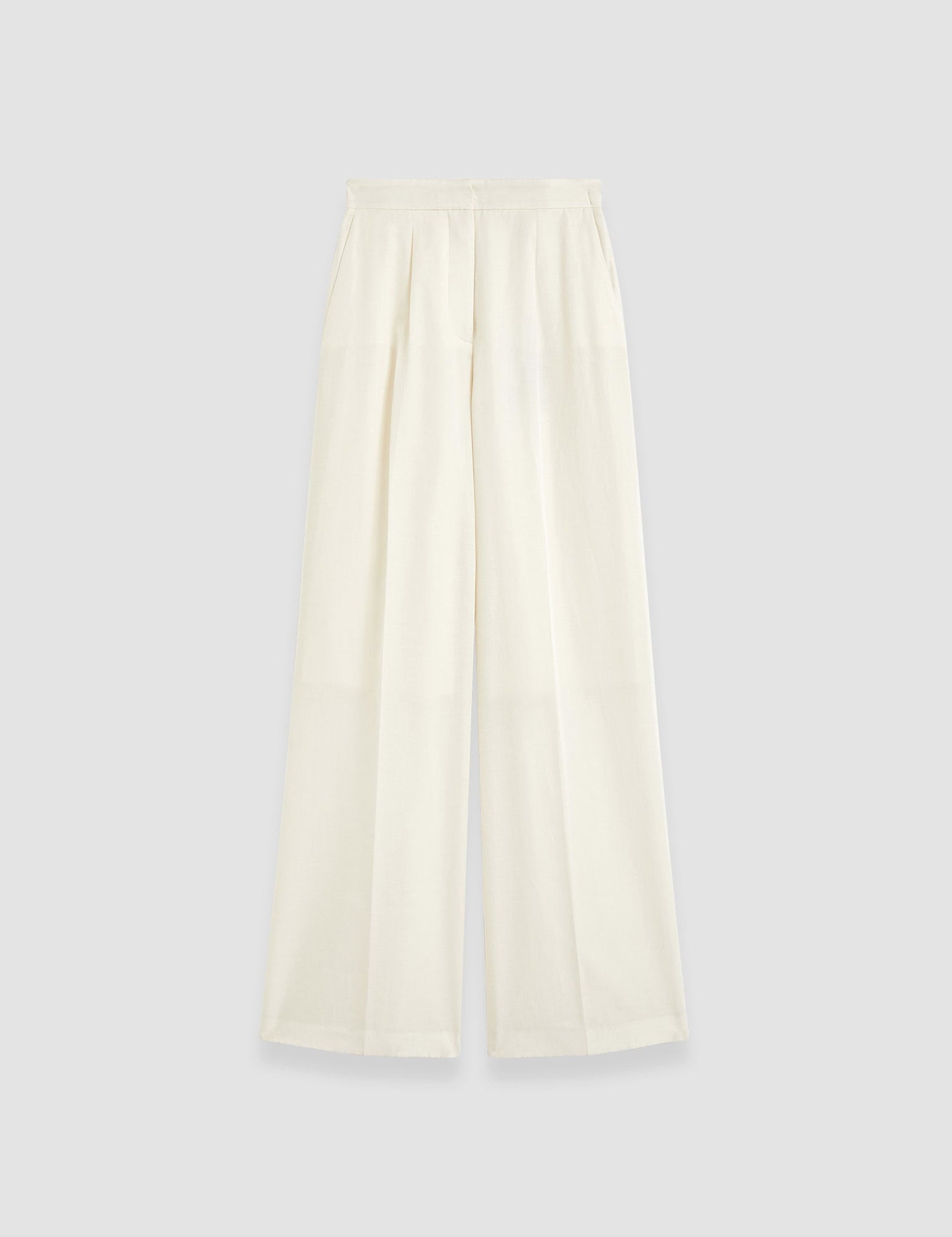 White Alanel Soft Cotton Silk Trousers - Joseph