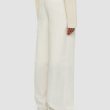 White Alanel Soft Cotton Silk Trousers - Joseph