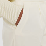 White Alanel Soft Cotton Silk Trousers - Joseph