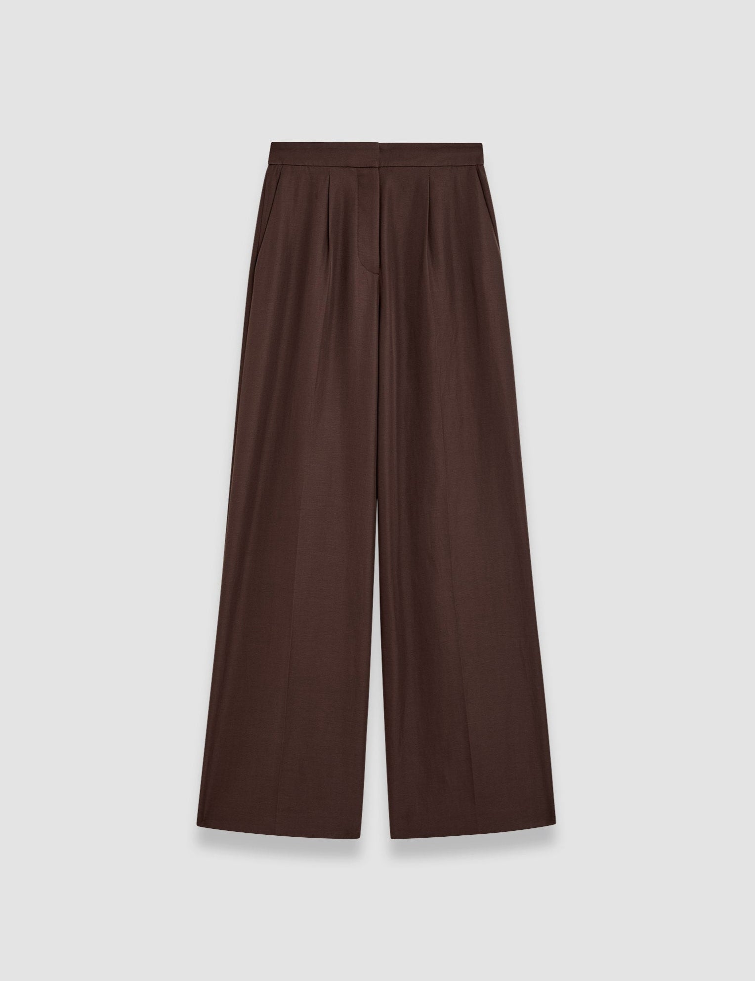 Brown Alanel Soft Cotton Silk Trousers - Joseph