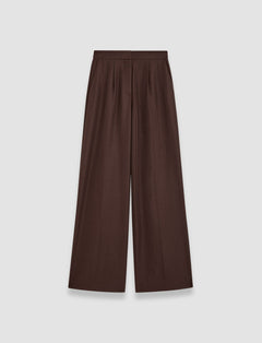 Brown Alanel Soft Cotton Silk Trousers - Joseph
